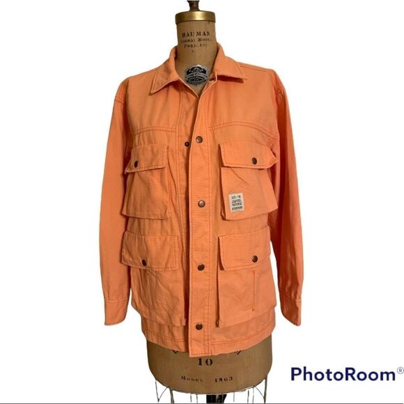 Urban Outfitters Derek Snap Button Utility Jacket and Scarf - Picture 2 of 13